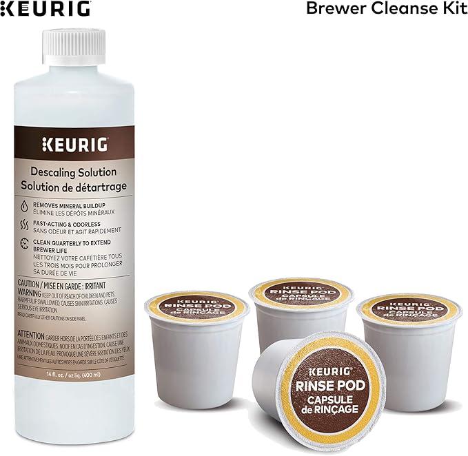 Keurig Brewer Cleaning and Maintenance Kit with Descaling Solution, Rinse Pods, and Water Filters | Compatible with Keurig Classic/1.0 & 2.0 K-Cup Pod Coffee Makers