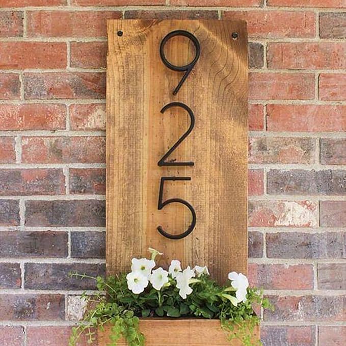 5" Floating Stainless Steel Address House Number, Modern Metal Anti-Rust House Numbers with Nail Kits for Door Garden Mailbox Decor Visibility Signage (7)