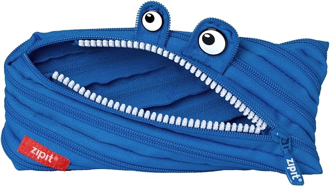 ZIPIT Monster Pencil Case for Kids, Cute Zipper Pouch for Boys Girls and Teens, Stationery Bag for School ,Blue