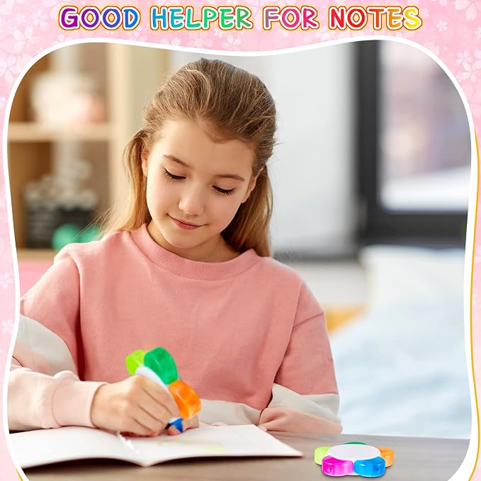 Outus 80 Pieces Petals Highlighters Assorted Colors Back to School Flower Shape Watercolor Highlighter Pens 5-in-1 Fluorescent Pens for Office School Stationery Aesthetic Supplies,5 Colors