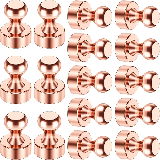 VNDUEEY 16 Pack Refrigerator Magnets Fridge Magnets, Rose Gold Strong Magnet for Whiteboard, Magnet for Kitchen, Office, School, Classroom, Locker, Adults
