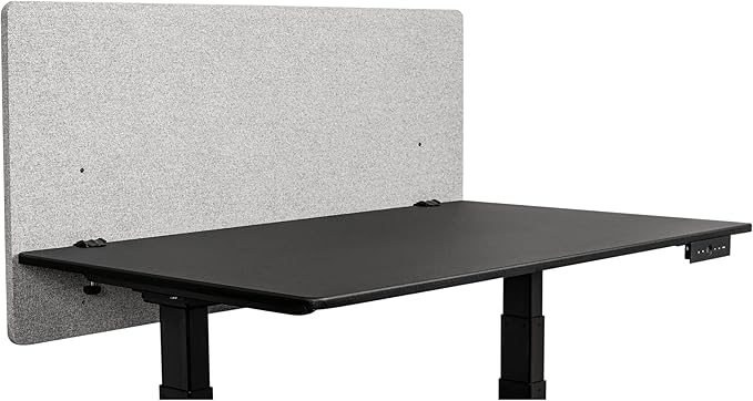Stand Up Desk Store ReFocus Clamp-on Acoustic Desk Divider Privacy Panel That Reduces Noise and Visual Distractions (Cool Gray, 47.25" X 23.6")