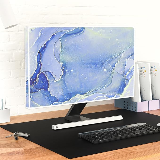Baocicco Modern Violet Marble Waterproof TV Cover Anti-Static Dustproof Protective Cover for LCD/LED/HD 45, 46, 47, 48 Inch Decorative Monitor Accessories Covers for Television LED LCD OLED TVs Screen