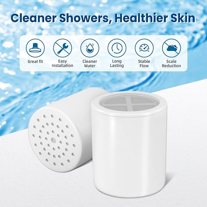 IceJoy Shower Filter Replacement Cartridge, Shower Head Filter Refill, for Hard Water Chlorine Heavy Metal, Skin Hair, Fit Any Similar Design Shower Water Filter