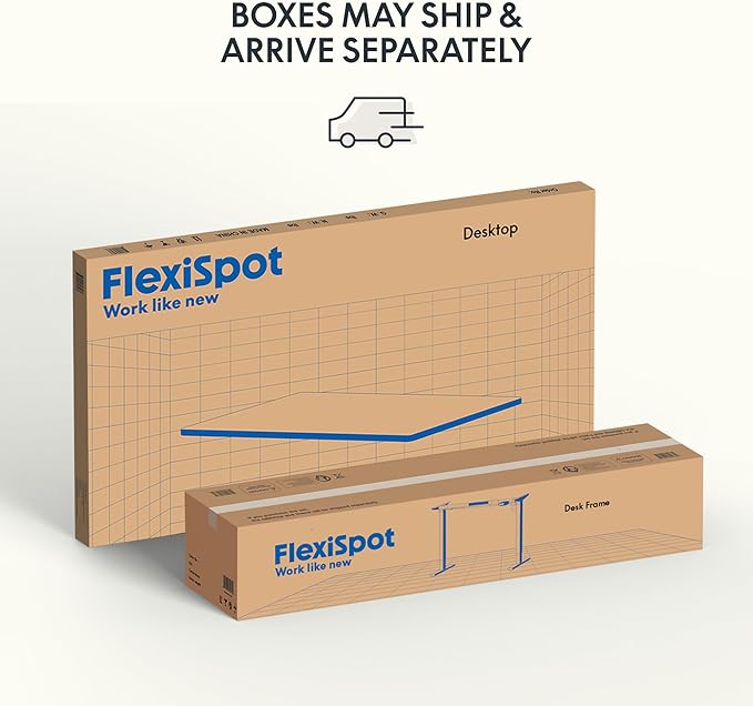 FLEXISPOT EN1 Bamboo Standing Desk, 60 x 30 Inches Whole-Piece Electric Adjustable Height Sit Stand Desk - Silver Frame + Bamboo Curved Desktop (2 Packages)