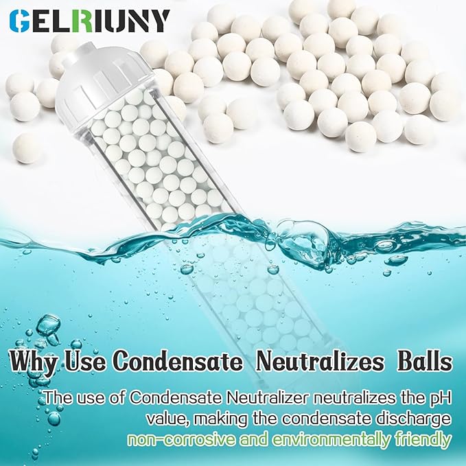 Condensate Neutralizer 6.6 lbs, 2-Packs, Acidic Condensate Neutralizer Pellets, 7-8mm Pellets for Water Heater Media Filter(2 Packs)