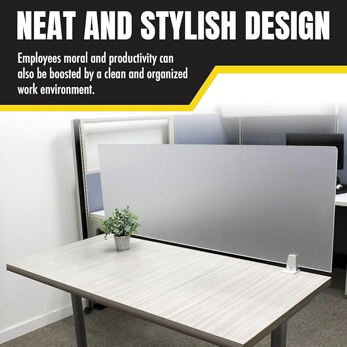 OBEX Clear Acrylic Desk Mounted Privacy Panel, 24" x 30", Clear