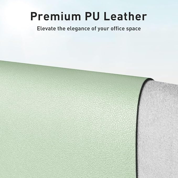Aothia Faux Leather Desk Mat – Large Mouse Pad, Non-Slip PU Leather Blotter, Waterproof Writing Surface for Office and Home (Aqua, 47.2" x 23.6")