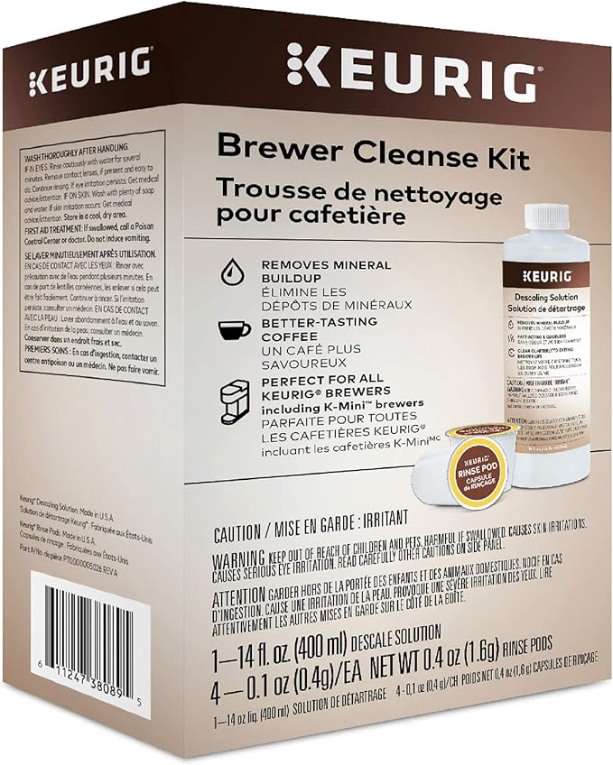 Keurig Brewer Cleaning and Maintenance Kit with Descaling Solution, Rinse Pods, and Water Filters | Compatible with Keurig Classic/1.0 & 2.0 K-Cup Pod Coffee Makers