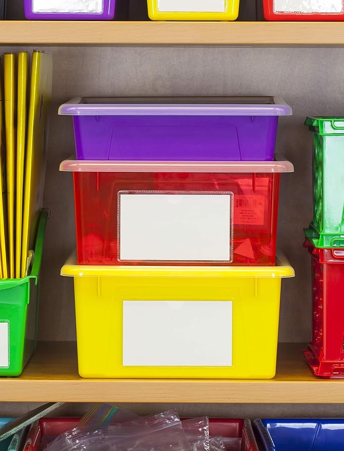 Storex Letter Size Deep Storage Tray – Organizer Bin for Classroom, Office and Home, Black, 5-Pack (62523A05C), 10 x 13 x 5 Inches