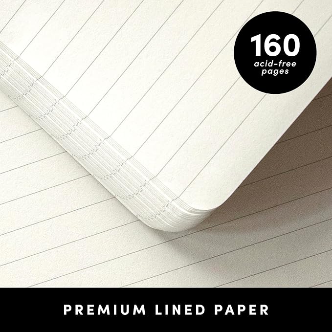 PAPERAGE Lined Spiral Journal Notebook, (Navy), 160 Pages, Hardcover Journal for Women & Men, Medium 5.5 in x 8 in - 100 GSM, Thick Paper, Spiral Notebook for Work, School & Journaling