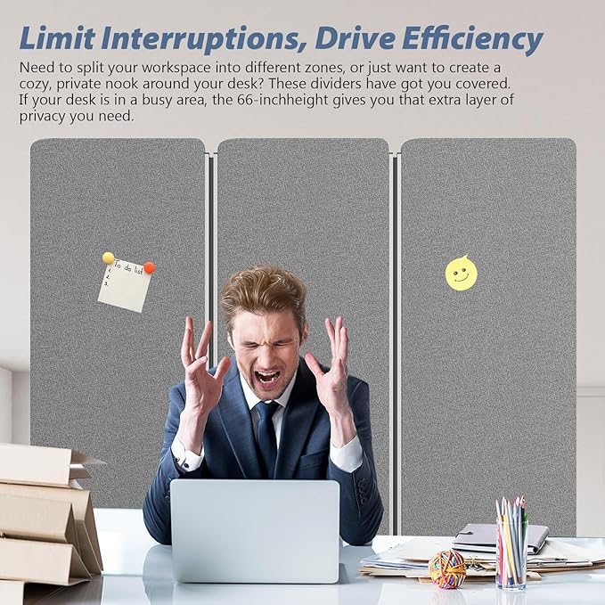 Acoustic Room Divider Privacy Panel with Wheels, 3 Panel Soundproof Room Divider (Aluminum Frame) for Room Partition, Folding Room Dividers Separation Office Cubicle Wall Sound Proof Partition Divider