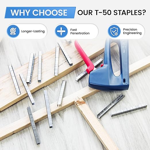 meite T-50 Heavy Duty Staples Marine, 3/8 Inch 304 Stainless Steel Staples for Staple Gun, 20 Gauge 3/8 Inch Crown Upholstery Staple for Marine Applications (1 Case)