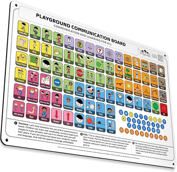 Weather-Proof Aluminum School Playground Communication Board for Autism - Outdoor Inclusive Communication Aid, Lightweight & Durable for Autism & Inclusive Play