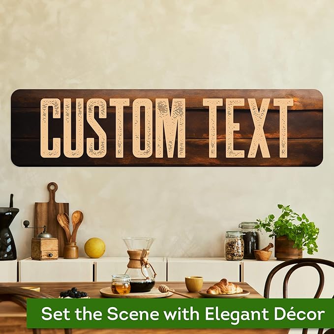 Custom Sign, Custom Street Sign, 11 Font Colors, 13 Font Styles, 4 Hole Options, 22 Sizes, 12x48 Inches, Rust Free DiBound, Fade Resistant, Made in USA by My Sign Center (Vintage Wood)