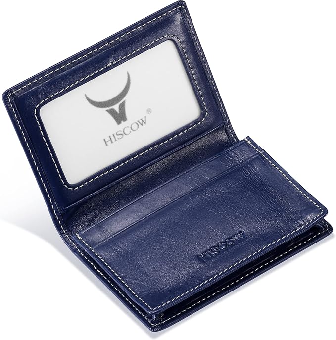 Leather Business Card Case Holder for Men & Women, Italian Calfskin