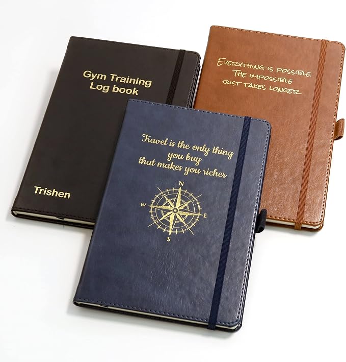 CustomDesign.Shop Personalized Custom Premium Hardcover A5 Notebook | Design A Truly Unique Journal | Gold Embossed Gift Idea (Brown)