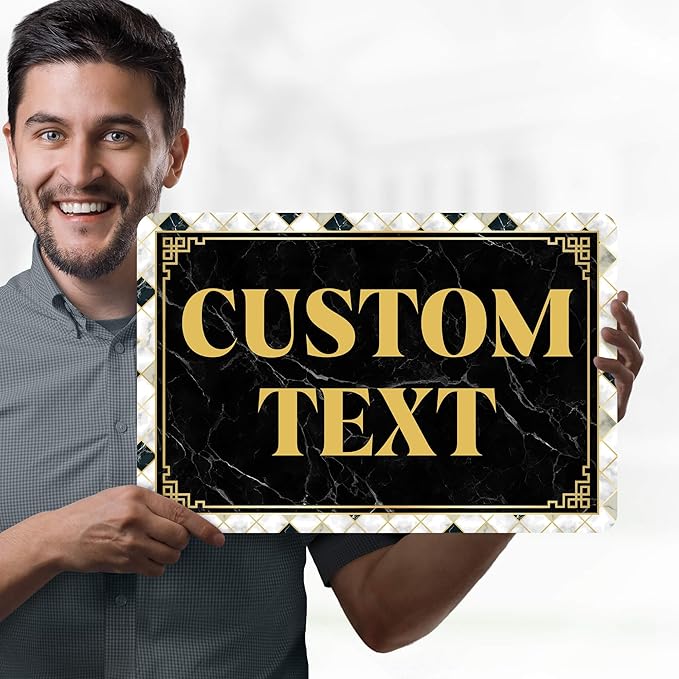 Custom Sign, Custom Street Sign, 11 Font Colors, 13 Font Styles, 4 Hole Options, 22 Sizes, 12x18 Inches, Rust Free DiBound, Fade Resistant, Made in USA by My Sign Center (Marble Tile)