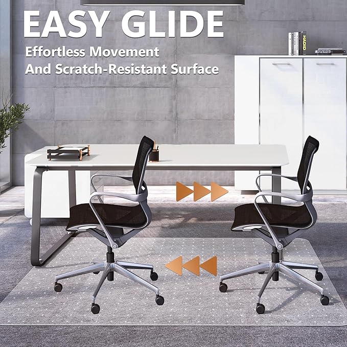 Office Chair Mat for Carpets - 35” x 55” Clear Carpet Chair Mats for Low Pile Carpeted Floors Home Office, Studded Floor Mat for Office Chair on Carpet