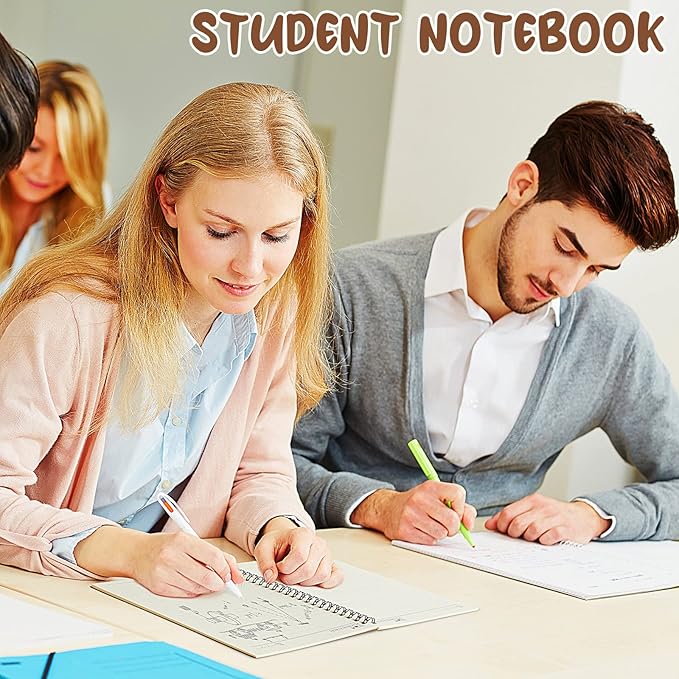 Eersida 20 Pack A5 Spiral Notebook College Ruled Spiral Notebook Bulk 5.5 x 8.3 Inch Hardcover Notepads Lined Travel Writing Journal Notepad, 50 Sheets 100 Pages(Black, Kraft)