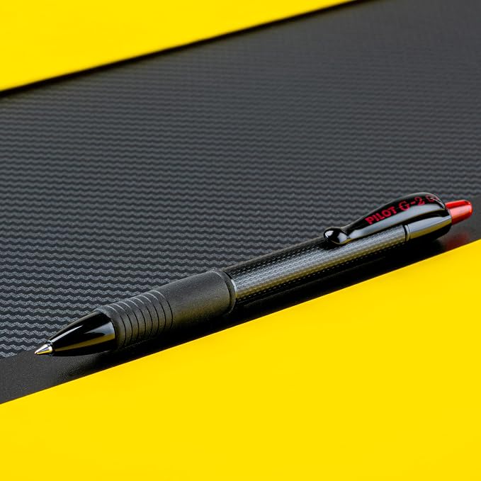 Pilot G2 Edge Red Pens, Premium Gel Roller Pens, Sensory Writing Experience, 12ct box, Fine Point 0.7 mm