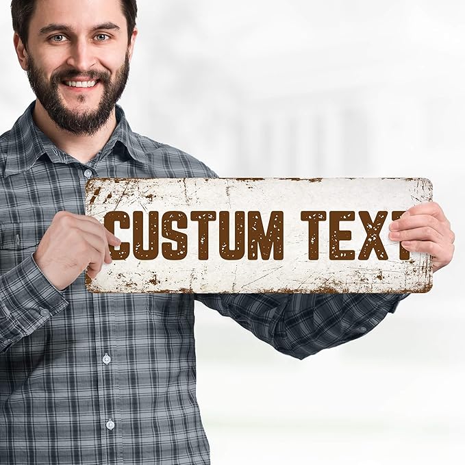 Custom Sign, Custom Street Sign, 11 Font Colors, 13 Font Styles, 4 Hole Options, 22 Sizes, 6x18 Inches, Rust Free DiBound, Fade Resistant, Made in USA by My Sign Center (Rustic)