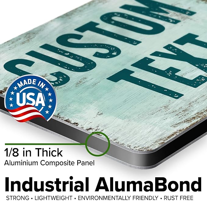 Custom Sign, Custom Street Sign, 11 Font Colors, 13 Font Styles, 4 Hole Options, 22 Sizes, 7x10 Inches, Rust Free DiBound, Fade Resistant, Made in USA by My Sign Center (Shabby Chic)
