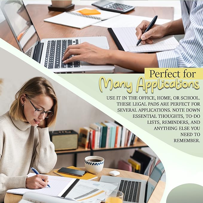 Emraw White Jr. Perforated Edge Legal Ruled Universal 50 Sheets Letter Writing Pad- 50 Ct. 5" x 8" inch (Pack of 6)