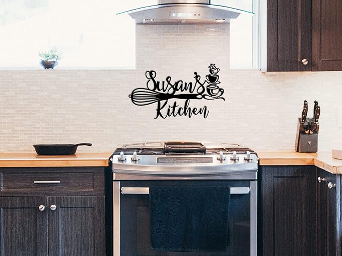 Custom Kitchen Name Sign, Personalized Kitchen Metal Sign, Kitchen Art Wall Decor, Kitchen Signs Wall Decor, Metal Wall Art, Kitchen Decor, Mothers Day Gift, Mom's Kitchen, Gift for Grandma