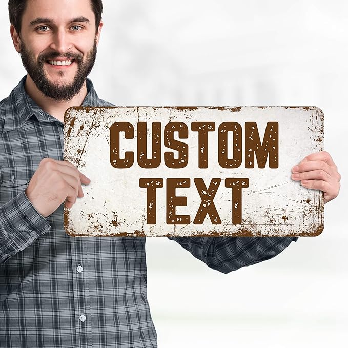 Custom Sign, Custom Street Sign, 11 Font Colors, 13 Font Styles, 4 Hole Options, 22 Sizes, 9x18 Inches, Rust Free DiBound, Fade Resistant, Made in USA by My Sign Center (Rustic)