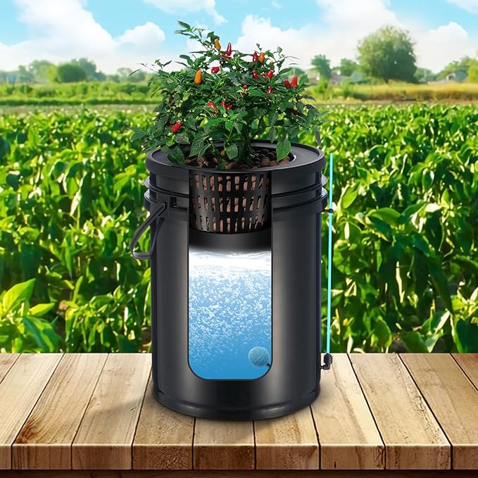 VEVOR DWC Hydroponics Grow System, Hydroponic Growing System with Top Drip Kit, Deep Water Culture 5-Gallon 4 Buckets, with Air Pump, Air Stones and Water Level Device for Leafy Vegetables