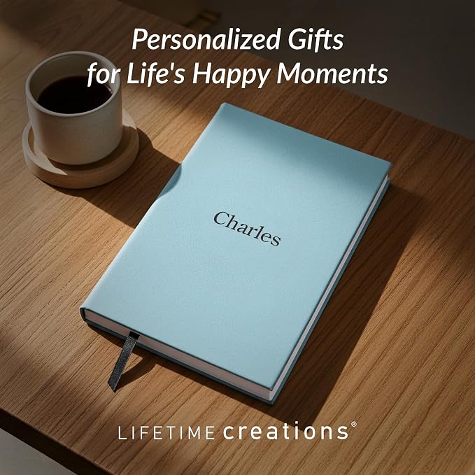 Lifetime Creations Personalized Journal Notebook (Pink) - Customized Hardcover Vegan Leather Writing Notepad, Business Meeting Hard Cover Note Book Gift for Professionals