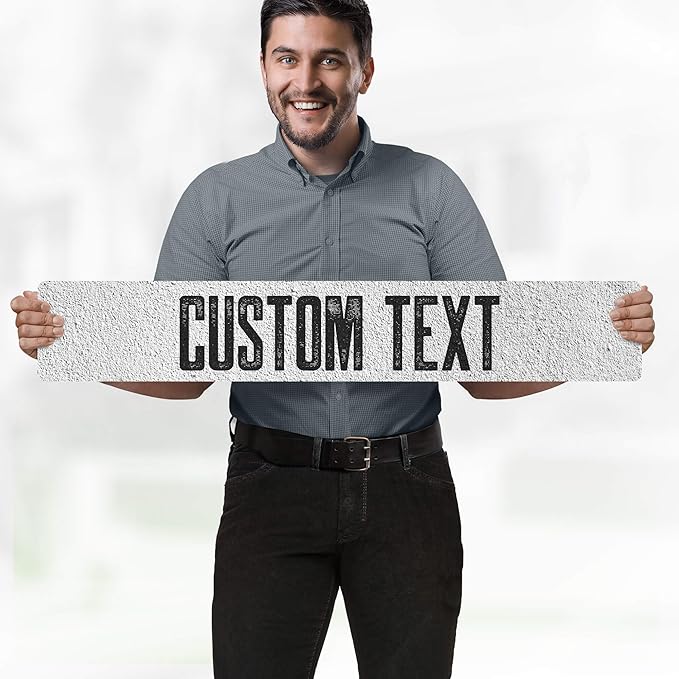 Custom Sign, Custom Street Sign, 11 Font Colors, 13 Font Styles, 4 Hole Options, 22 Sizes, 6x36 Inches, Rust Free DiBound, Fade Resistant, Made in USA by My Sign Center (Concrete)