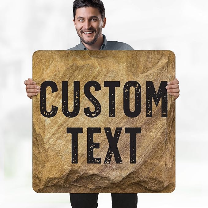 Custom Sign, Custom Street Sign, 11 Font Colors, 13 Font Styles, 4 Hole Options, 22 Sizes, 30x30 Inches, Rust Free DiBound, Fade Resistant, Made in USA by My Sign Center (Stone)