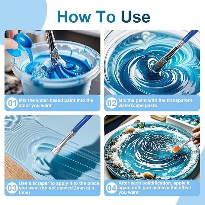 50ml Water Scenery Paster, Paint Mediums & Additives, Water Effect Paste, Suitable For Rivers, Oceans, Lakes, Static Scenes - Model For Aquariums (Lake Color)