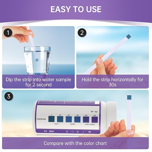 AAwipes Water Hardness Test Kit 0-425 ppm Hard Water Test Strips - Ultimate Test Kit for for Home, Drinking, Well, Spa, Swimming Pool, Softener (K07-50)