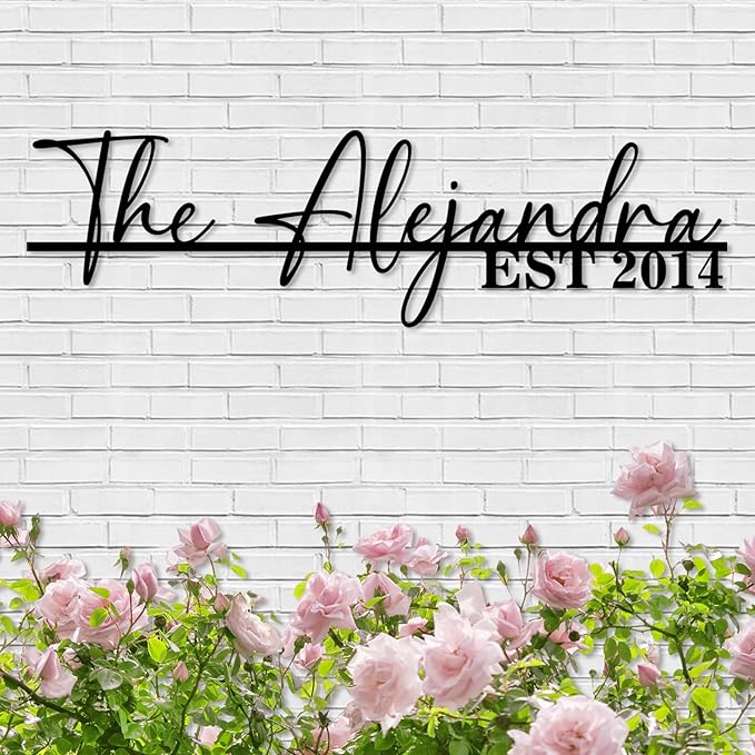 Personalized Family Name Sign | Custom Metal Sign | Metal Wall Art | Last Name Signs for Home | Wall Decor | Split Letter Monogram Sign | Home Letters | Wedding Gift | Housewarming Couples Gift
