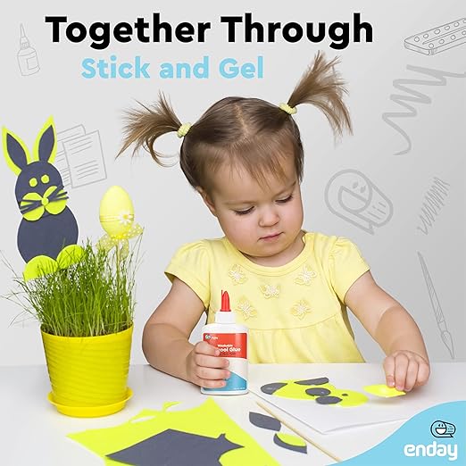 Liquid Glue (24 Pack) - 4 oz Washable School Glue, White Glue Bottles, Glue Bulk, Non-Toxic Liquid Glue for Kids - Glue for Slime, Arts and Craft Glue - by Enday