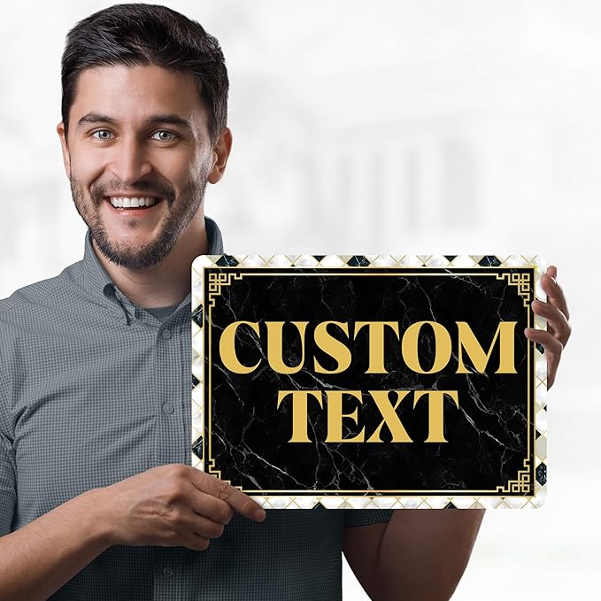 Custom Sign, Custom Street Sign, 11 Font Colors, 13 Font Styles, 4 Hole Options, 22 Sizes, 10x14 Inches, Rust Free DiBound, Fade Resistant, Made in USA by My Sign Center (Marble Tile)