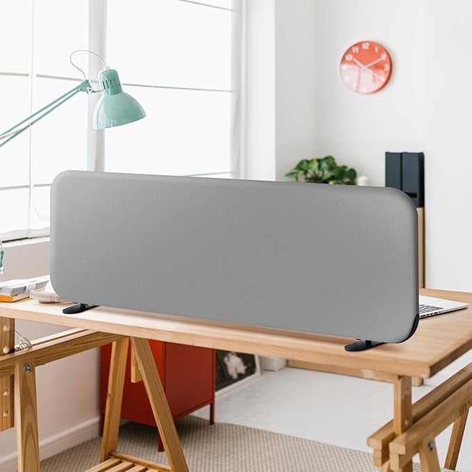 DECOLAB Desk Dividers, Portable Table Partition Screen Panel for Office, Workspace, Classroom, Student, Freestanding, Scratch Resiatance, 48"x18", Steel