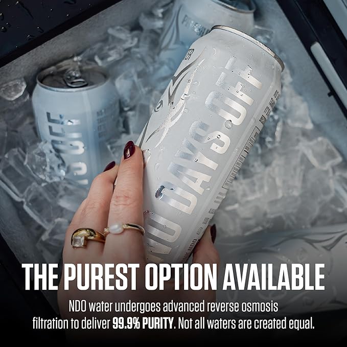 NO DAYS OFF Premium Water - 12 Pack, 16 fl oz, Still - 8.1pH Alkaline Ultra-Purified Reverse Osmosis with Electrolytes & Minerals - Calcium, Magnesium, Potassium - BPA-free 100% Recyclable Cans