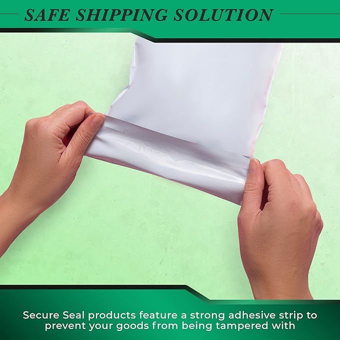 3000 Pack Secure Seal White Poly Mailers - 9x12 Safe Shipping Bags - E-Commerce Self Sealing 2 Mil Poly Envelopes