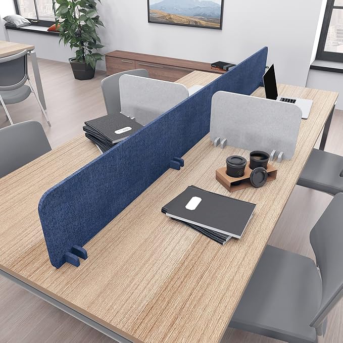 Escape 12" Freestanding Desk Divider | Eco-Friendly Acoustic Privacy Screen | Noise Reducing Desk Partition | 23" Wide | Orange