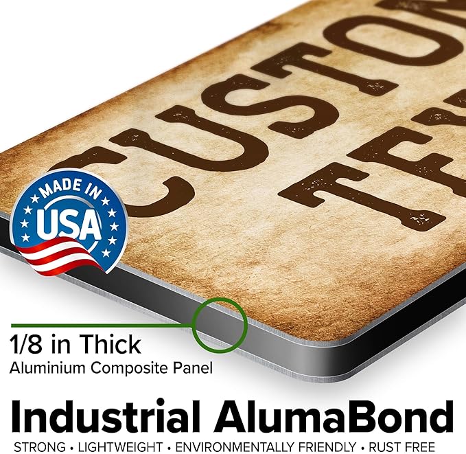 Custom Sign, Custom Street Sign, 11 Font Colors, 13 Font Styles, 4 Hole Options, 22 Sizes, 6x12 Inches, Rust Free DiBound, Fade Resistant, Made in USA by My Sign Center (Vintage)