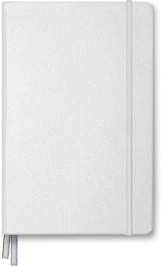 Minimalism Art, Premium Hard Cover Notebook Journal, Classic 5" x 8.3", 122 Numbered Pages, Gusseted Pocket, Ribbon Bookmark, Extra Thick Ink-Proof Paper 120gsm, San Francisco (Ruled, White)