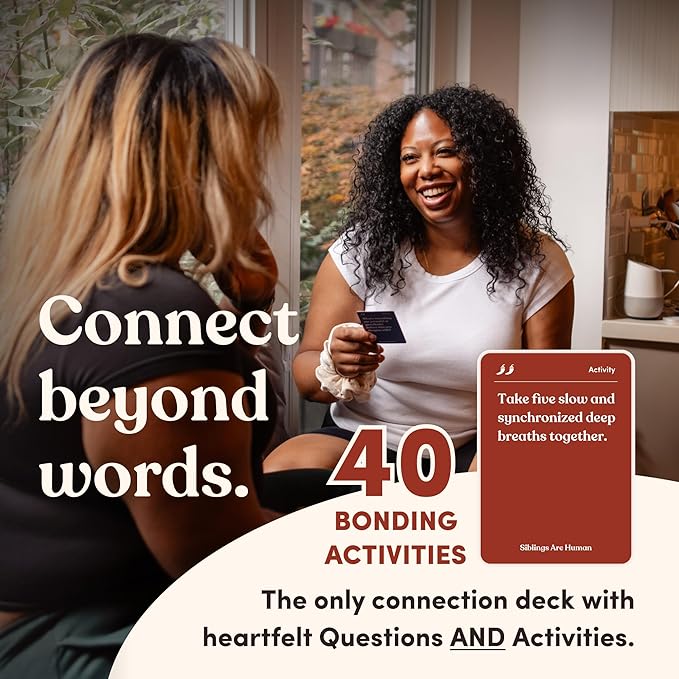 Siblings are Human | 140 Conversation Cards to Help Deepen Sibling Relationships | Card Game for Bonding & Communication | Therapy for Adults