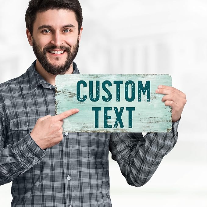 Custom Sign, Custom Street Sign, 11 Font Colors, 13 Font Styles, 4 Hole Options, 22 Sizes, 6x12 Inches, Rust Free DiBound, Fade Resistant, Made in USA by My Sign Center (Shabby Chic)