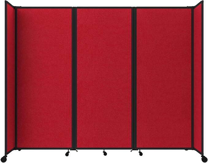 Versare Room Divider 360 Portable Wall Partition | Folding Panels | Large Freestanding Divider | Locking Wheels | Temporary Room Separator