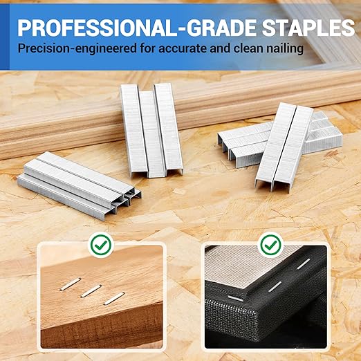 meite JT21 Staples, 5/16 Inch Galvanized Fine Wire Staples for Staple Gun - 7/16" Crown JT21 Staple Refill, Ideal for Upholstery, Crafts, Furniture (10 Packs)