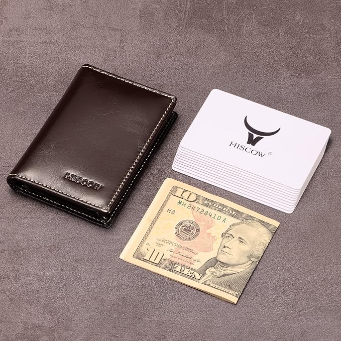 Leather Business Card Case Holder for Men & Women, Italian Calfskin